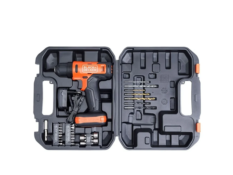 KIT PARAFUSADEIRAFURADEIRA DE IMPCTO 3/8" 12V MAX BCD712VHDK-BR COM 28 ACESSÓRIOSBLACK & DECKER