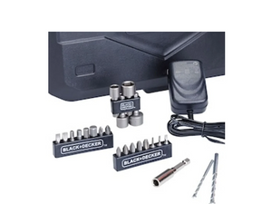 KIT PARAFUSADEIRAFURADEIRA DE IMPCTO 3/8" 12V MAX BCD712VHDK-BR COM 28 ACESSÓRIOSBLACK & DECKER