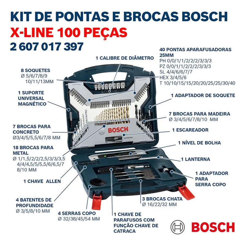 KIT X-LINE 100 PEÇAS TITANIUM 2607017397#