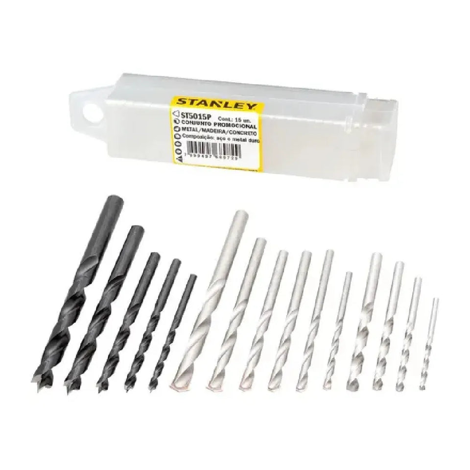 CONJUNTO DE BROCAS COMBINADAS COM 15 PEÇAS ST5015P STANLEY