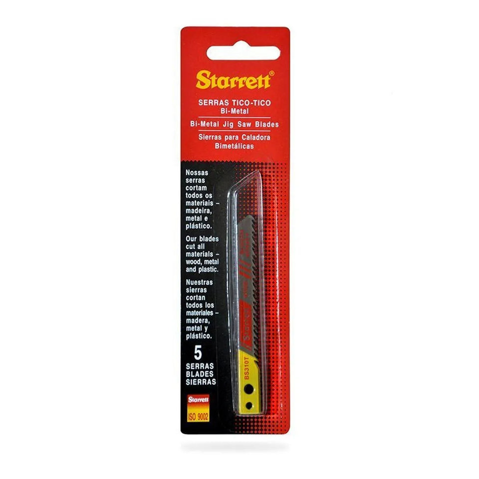 LÂMINA DE SERRA TICO-TICO PARA MADEIRA 5 PEÇAS BS310T STARRETT