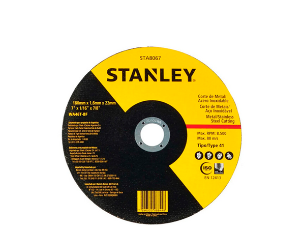 DISCO DE CORTE PARA INOX 7" STA8067 STANLEY