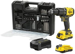 KIT PARAFUSADEIRA/FURADEIRA 20V COM 100 PEÇAS SBD715C2KA-BR STANLEY