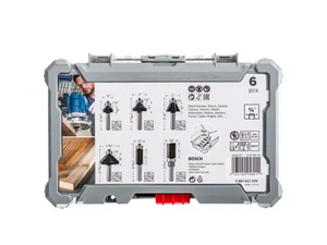 KIT DE FRESAS PARA MADEIRA COM 6 PEÇAS HASTE 1/4" 2607017470 BOSCH