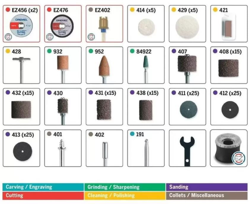 KIT DE ACESSÓRIOS EZ LOCK COM 160 PEÇAS 26150710AK DREMEL