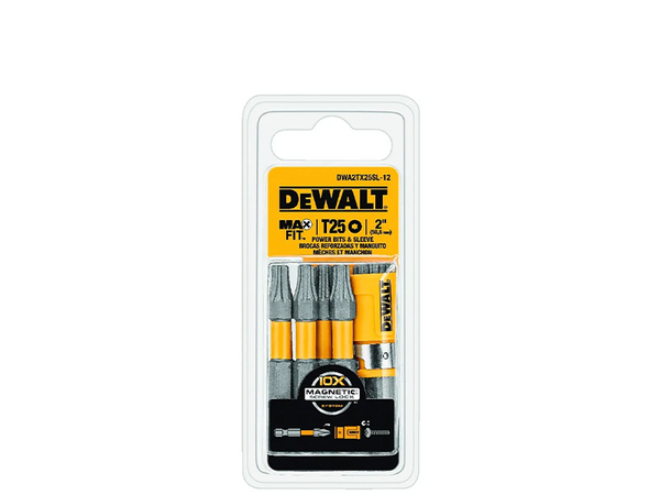 JOGO DE PONTAS TORK MAX FIT T25 COM 11 PEÇAS DWA2TX25SL-12 DEWALT