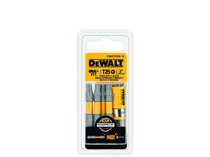 JOGO DE PONTAS TORK MAX FIT T25 COM 11 PEÇAS DWA2TX25SL-12 DEWALT