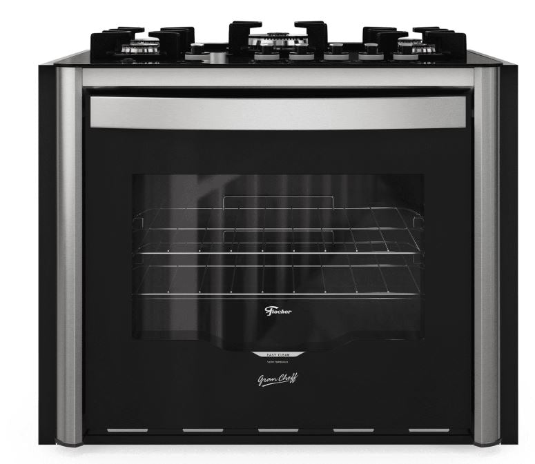FOGÃO DE EMBUTIR FISCHER 5Q TRIPLA CHAMA GRAN CHEFF COM GRILL MESA DE VIDRO 28550.65541