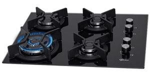 FOGÃO COOKTOP FISCHER 4Q TRIPLA CHAMA INFINITY TREMPE DE FERRO MESA VIDRO BIVOLT 26297-57076