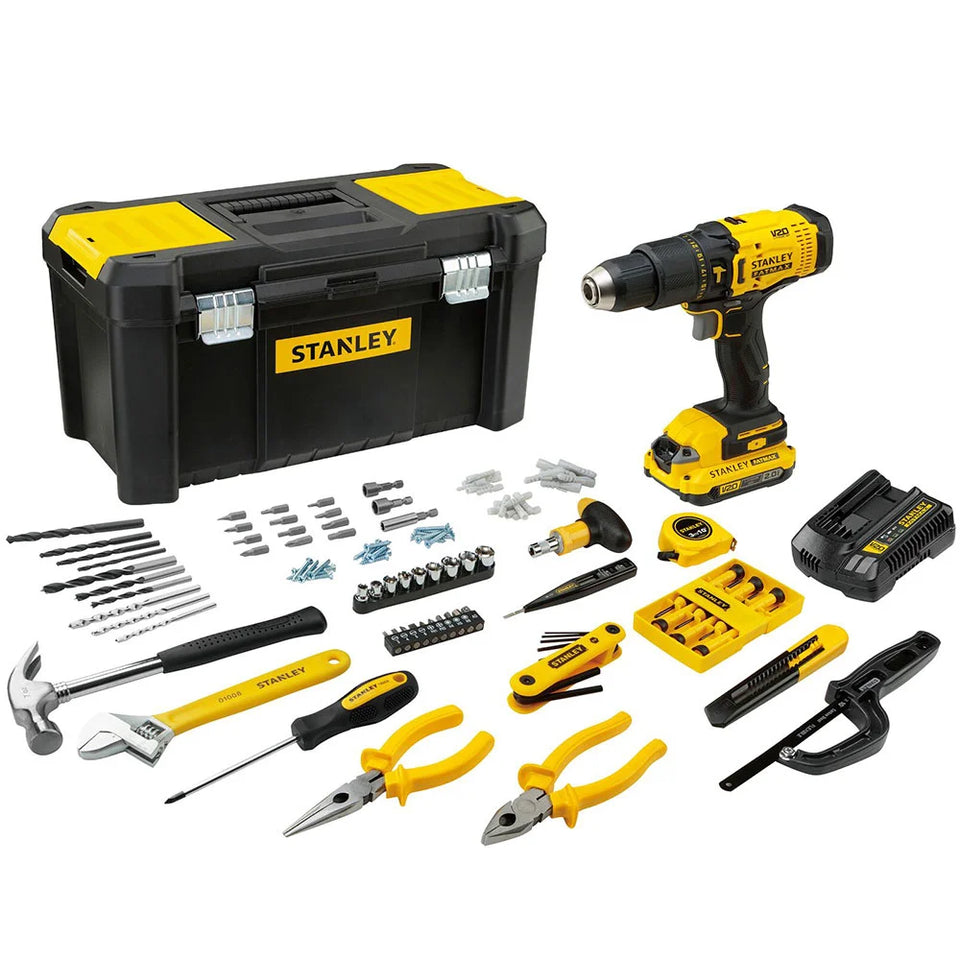 KIT FURADEIRA/PARAFUSADEIRA 20V SCD711C1H COM 119 PEÇAS STANLEY