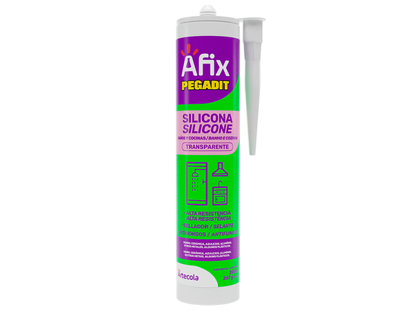 SILICONE ACÉTICO PEGADIT TRANSPARENTE 267GR AFIX