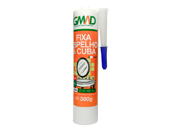 SILICONE FIXA ESPELHO/CUBA 380G BRANCO GMAD