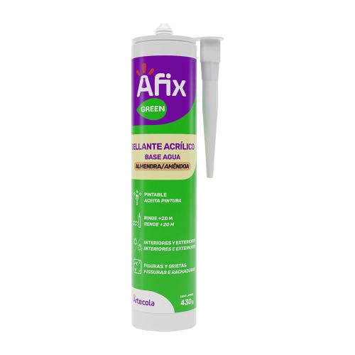 SILICONE SELANTE ACRÍLICO BASE DE ÁGUA AMÊNDOA 430G AFIX
