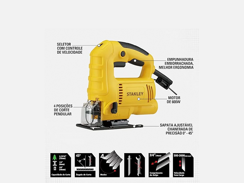 SERRA TICO-TICO SJ60K-B2 600W 220V STANLEY
