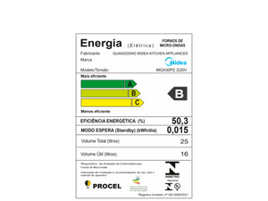 FORNO MICRO-ONDAS DE EMBUTIR 25L PROTOUCH MGA30P2 220V MIDEA