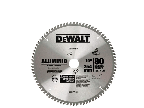 DISCO DE SERRA CIRCULAR 10" 80 DENTES ALUMÍNIO DWA03210 DEWALT