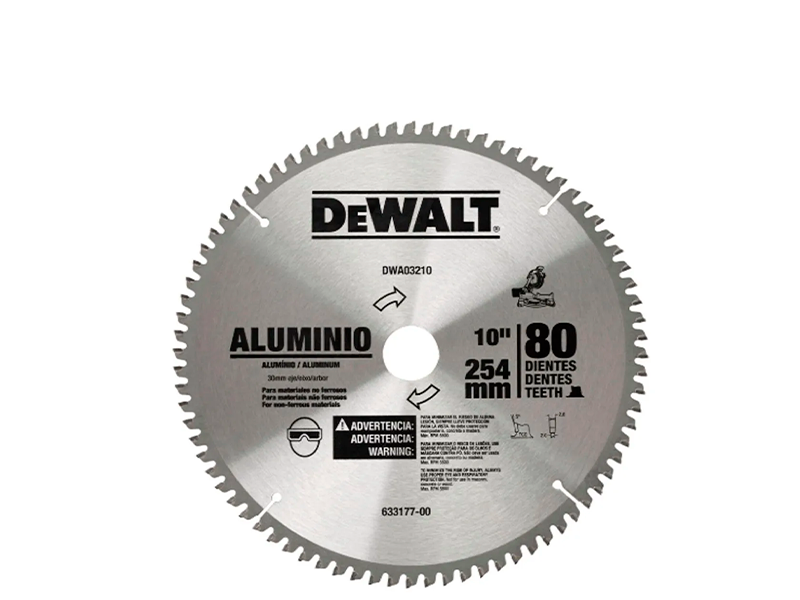 DISCO DE SERRA CIRCULAR 10" 80 DENTES ALUMÍNIO DWA03210 DEWALT
