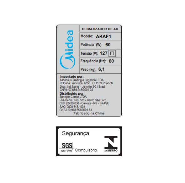 CLIMATIZADOR FRIO AKAF2 220V MIDEA