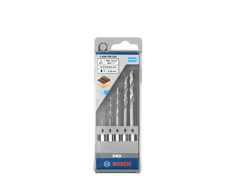 JOGO DE BROCAS HSS HEX PARA MADEIRA PRO WOOD COM 5 PEÇAS 2608595525 BOSCH