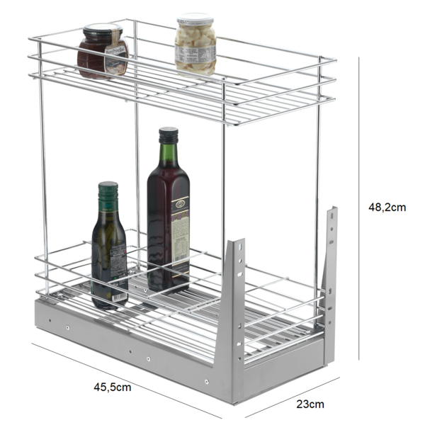 PORTA GARRAFA DUPLO COM BLINDAGEM 230X482X455MM 2054 CROMADO SCHMITT