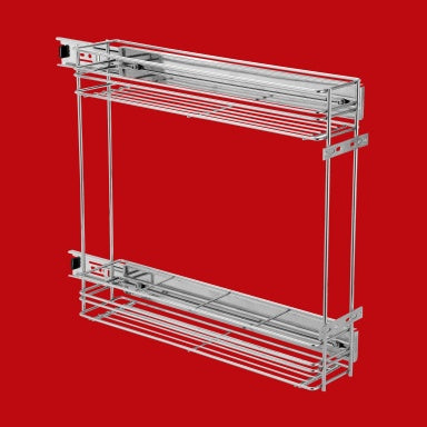 PORTA GARRAFAS SIMPLES COM BLINDAGEM 115X440X475 2089 CROMADO SCHMITT