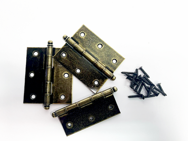 DOBRADIÇA AÇO LEVE 3"X2.1/2" SEM ANEL OURO VELHO COM 3 PEÇAS 621707 UNIÃO MUNDIAL