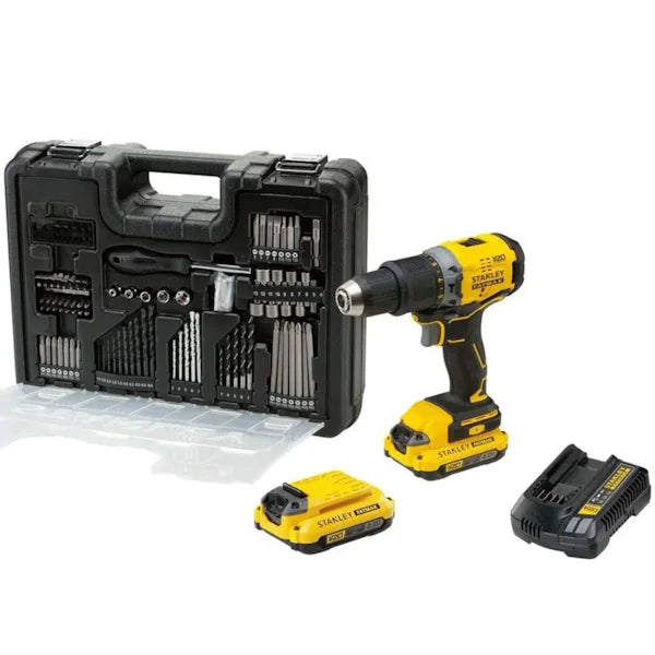KIT FURADEIRA/PARAFUSADEIRA 1/2" 20V SBD715D2KA-BR COM 100 PEÇAS STANLEY