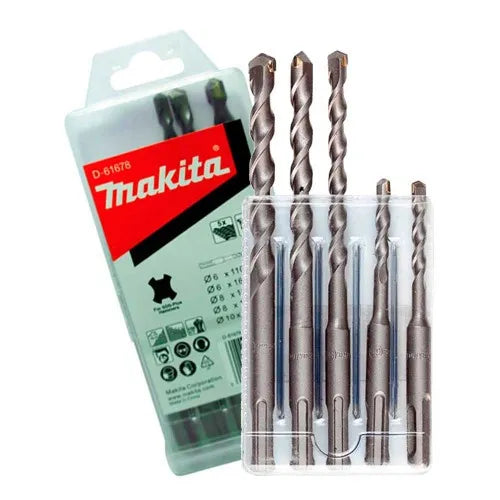 JOGO DE BROCAS SDS-PLUS 6.0 A 10.0MM COM 5 PEÇAS D-61678 MAKITA