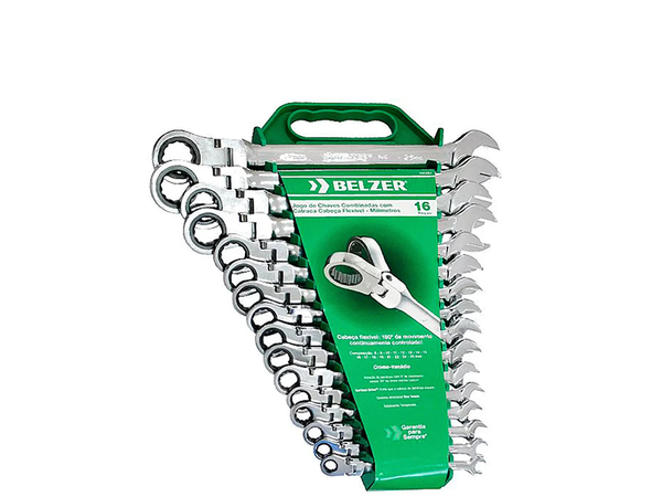 JOGO DE CHAVE BIELA BELZER DE 8MM A 25MM COM 16 PEÇAS 9902BJ