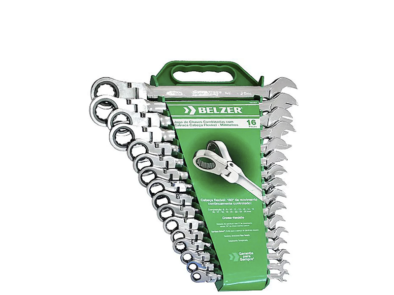 JOGO DE CHAVE BIELA BELZER DE 8MM A 25MM COM 16 PEÇAS 9902BJ