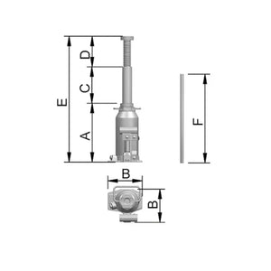 MACACO HIDRÁULICO TIPO GARRAFA 2 TONELADAS CJ-02 2700 BOVENAU