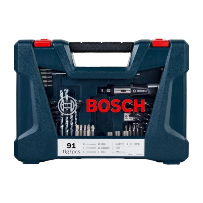 KIT DE BITS E BROCAS V-LINE COM 91 PEÇAS 2607017402 BOSCH