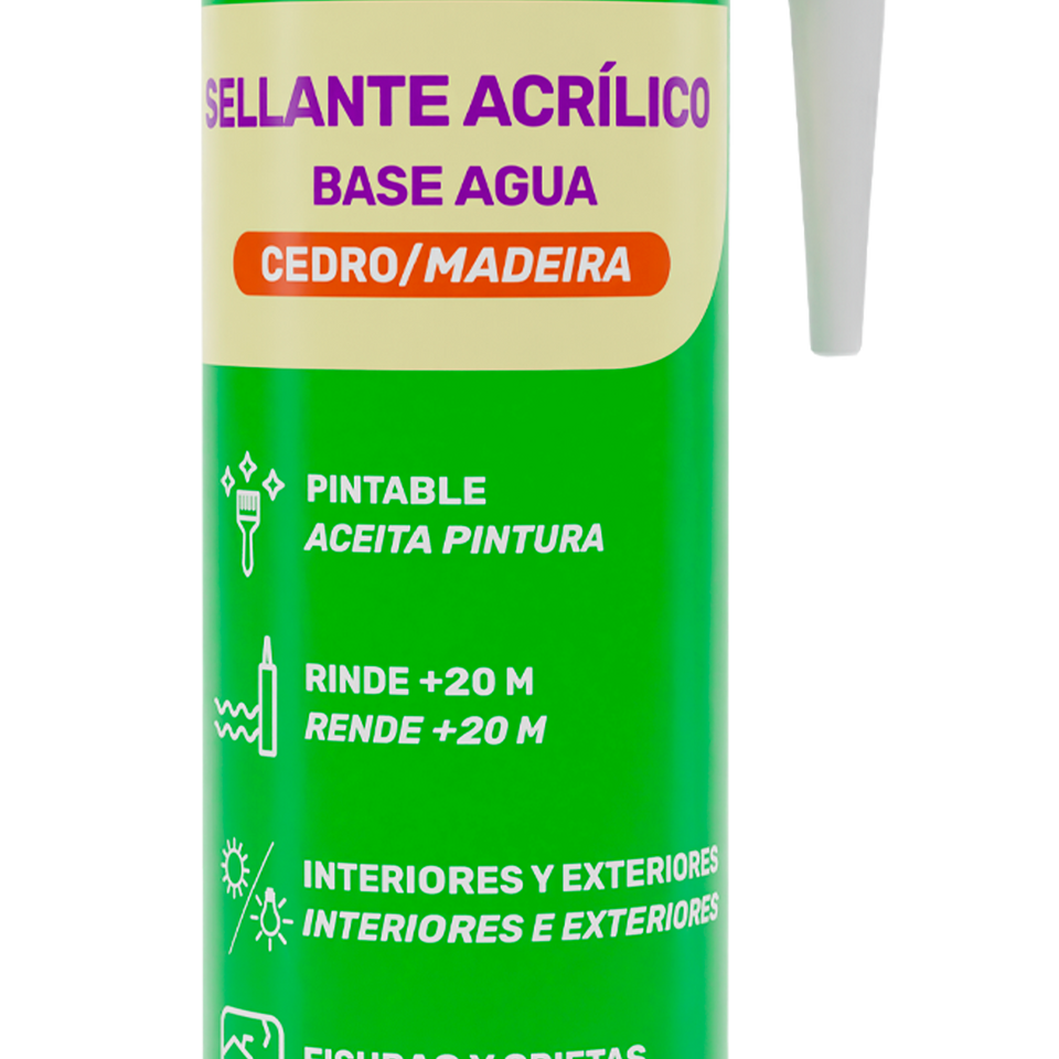 SILICONE SELANTE ACRILICO BASE DE ÁGUA CEDRO/MADEIRA 430G AFIX
