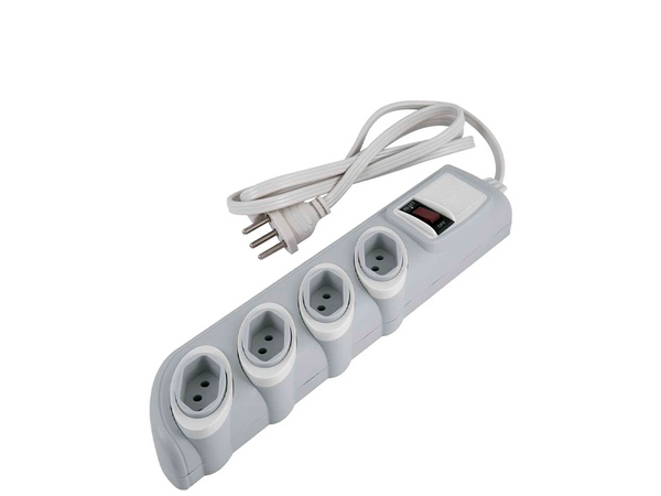 FILTRO DE LINHA BREAKER 4 TOMADAS 2P+T 10A/250V 3X0,75MM 1,3M CINZA DN1642 DANEVA