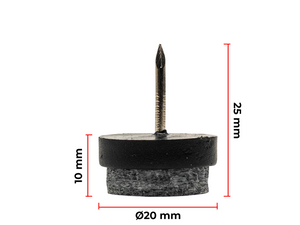 SAPATA PLASTICO PG 20MM PT COM FELTO MAX89189