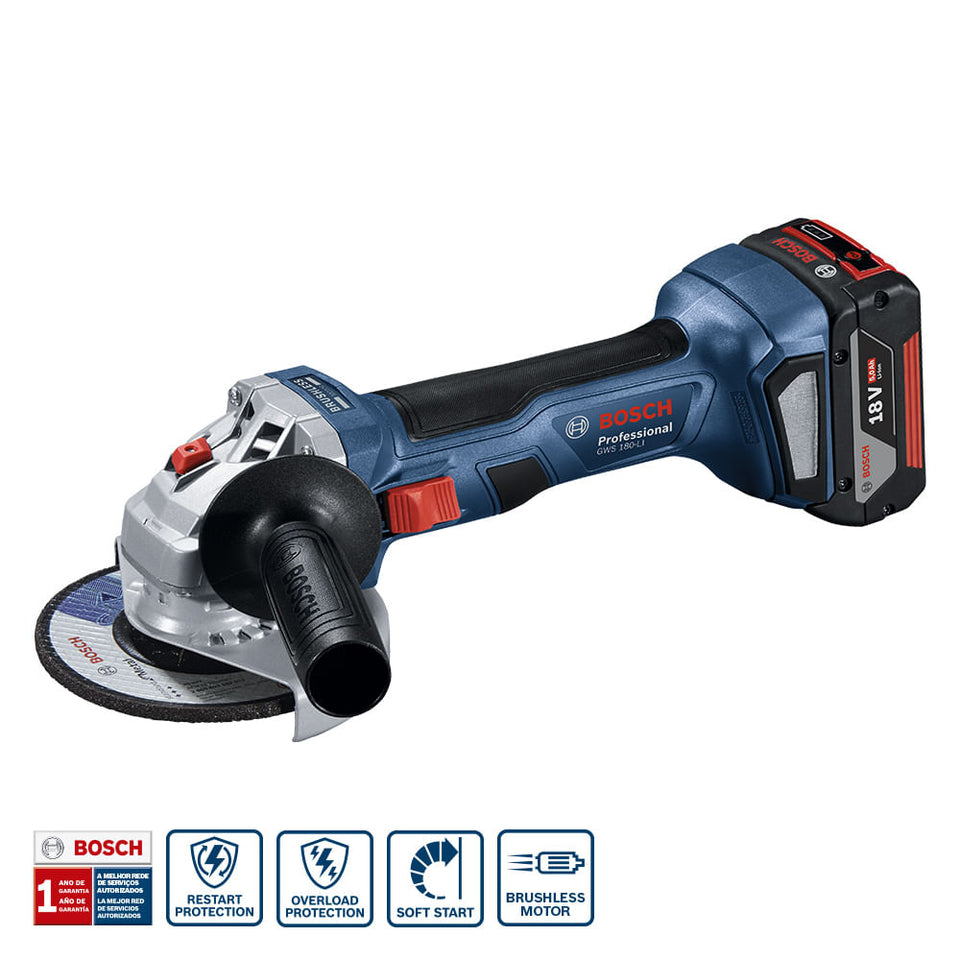 ESMERILHADEIRA ANGULAR 18V 5" GWS-180LI 06019H90E1 BOSCH