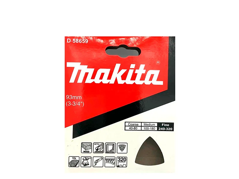 CONJUNTO DE LIXA TRIANGULAR GRÃO 320 COM 10 PEÇAS D-58659 MAKITA