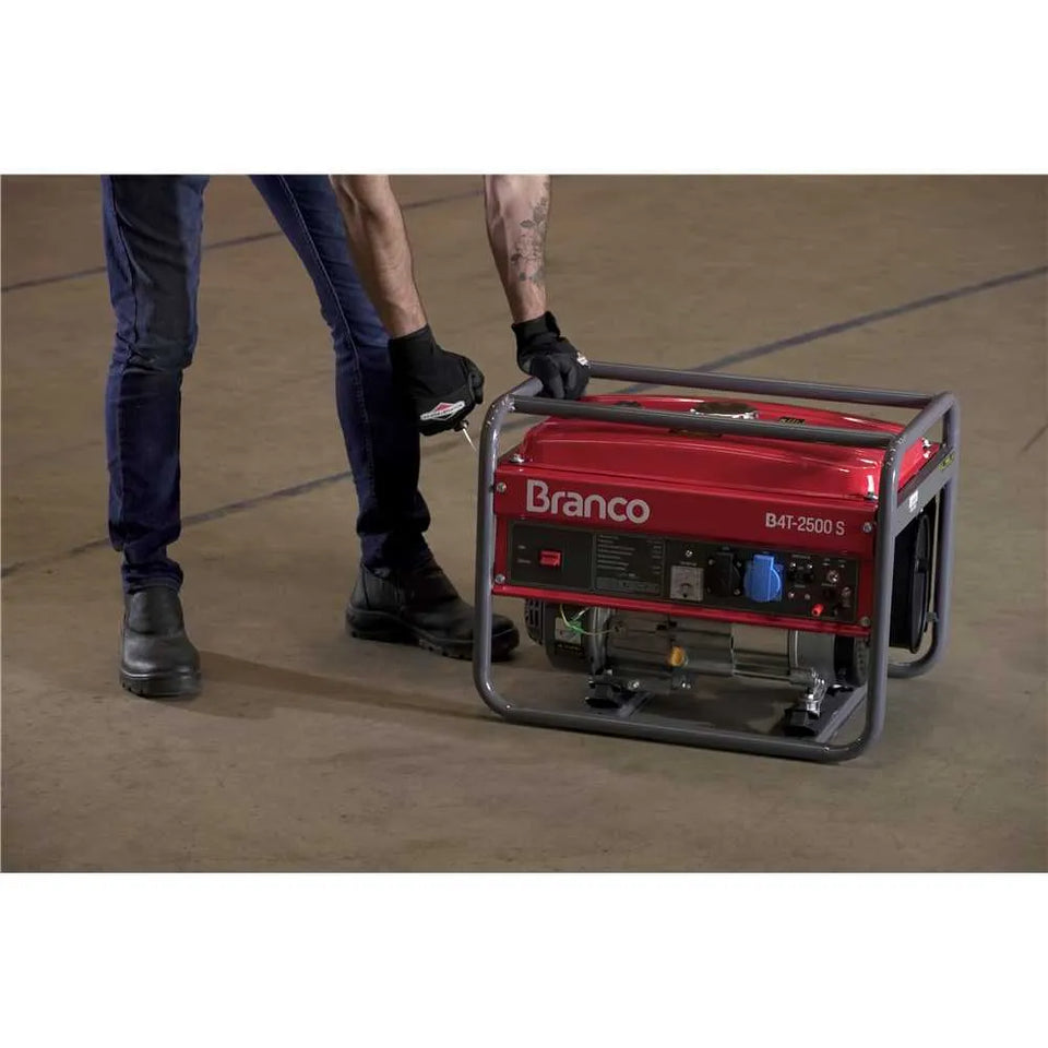 GERADOR DE NERGIA A GASOLINA BRANCO B4T 2500S 6,5CV 2,2KVA MANUAL