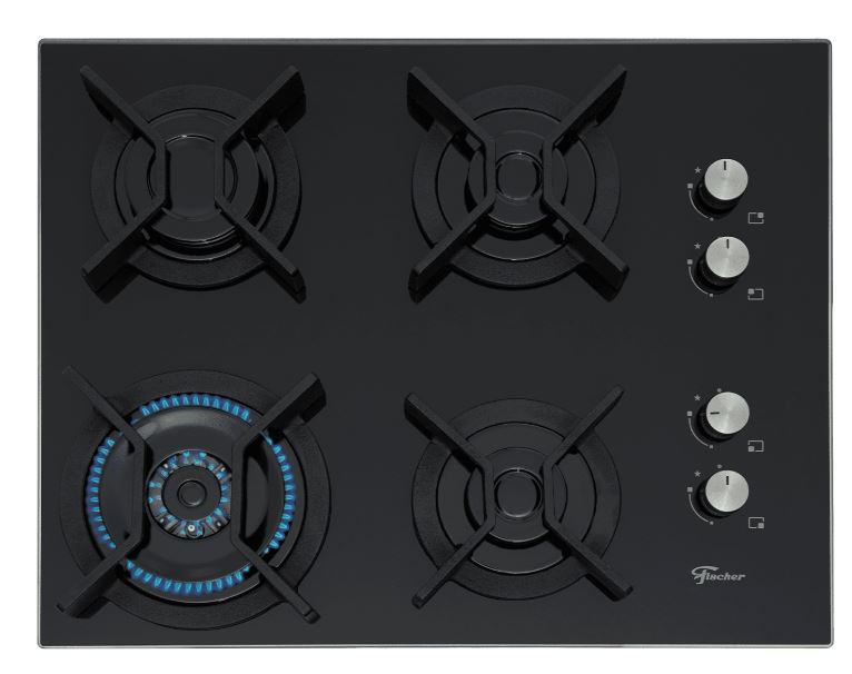 FOGÃO COOKTOP FISCHER 4Q TRIPLA CHAMA INFINITY TREMPE DE FERRO MESA VIDRO BIVOLT 26297-57076