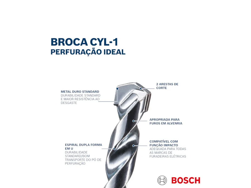 JOGO DE BROCAS PARA CONCRETO COM 8 PEÇAS 2608590091 BOSCH