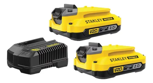 KIT 2 BATERIAS+CARREGADOR+BOLSA 20V SCB222CK-BR STANLEY