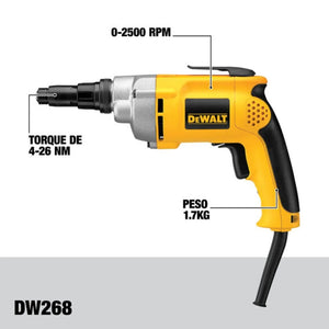 PARAFUSADEIRA ALTO TORQUE DW268 PARA DRYWALL 550W 220V DEWALT