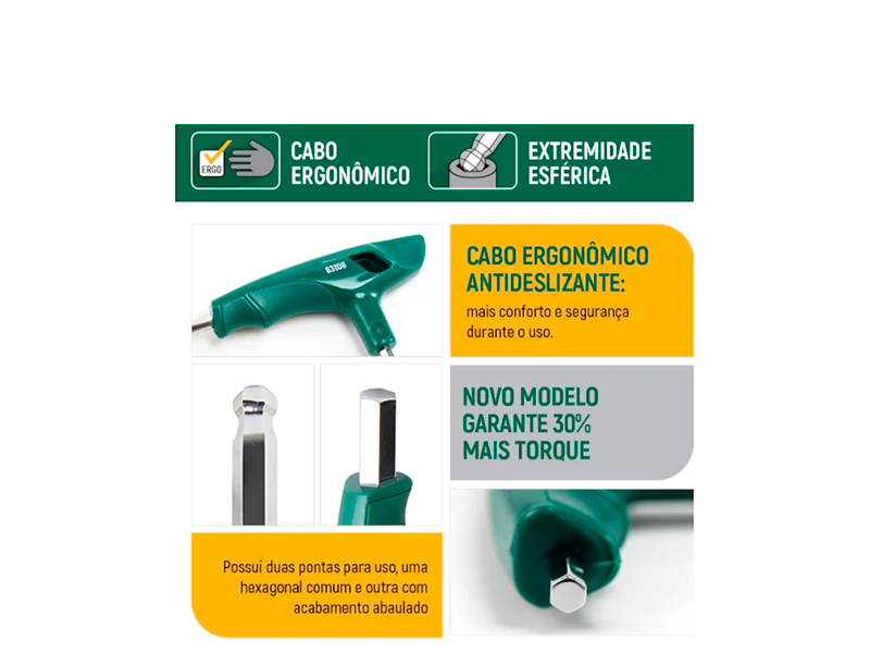 CHAVE HEXAGONAL CABO T 6MM ST83112SC SATA