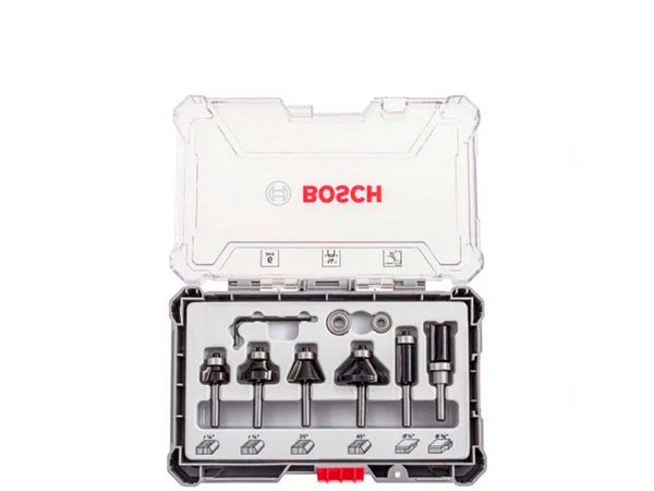 KIT DE FRESAS PARA MADEIRA COM 6 PEÇAS HASTE 1/4" 2607017470 BOSCH
