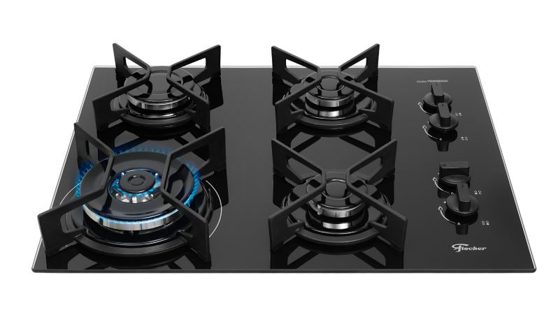 FOGÃO COOKTOP FICHER 4Q TRIPLA CHAMA FIT LINE TREMPE IRON 36330.102673