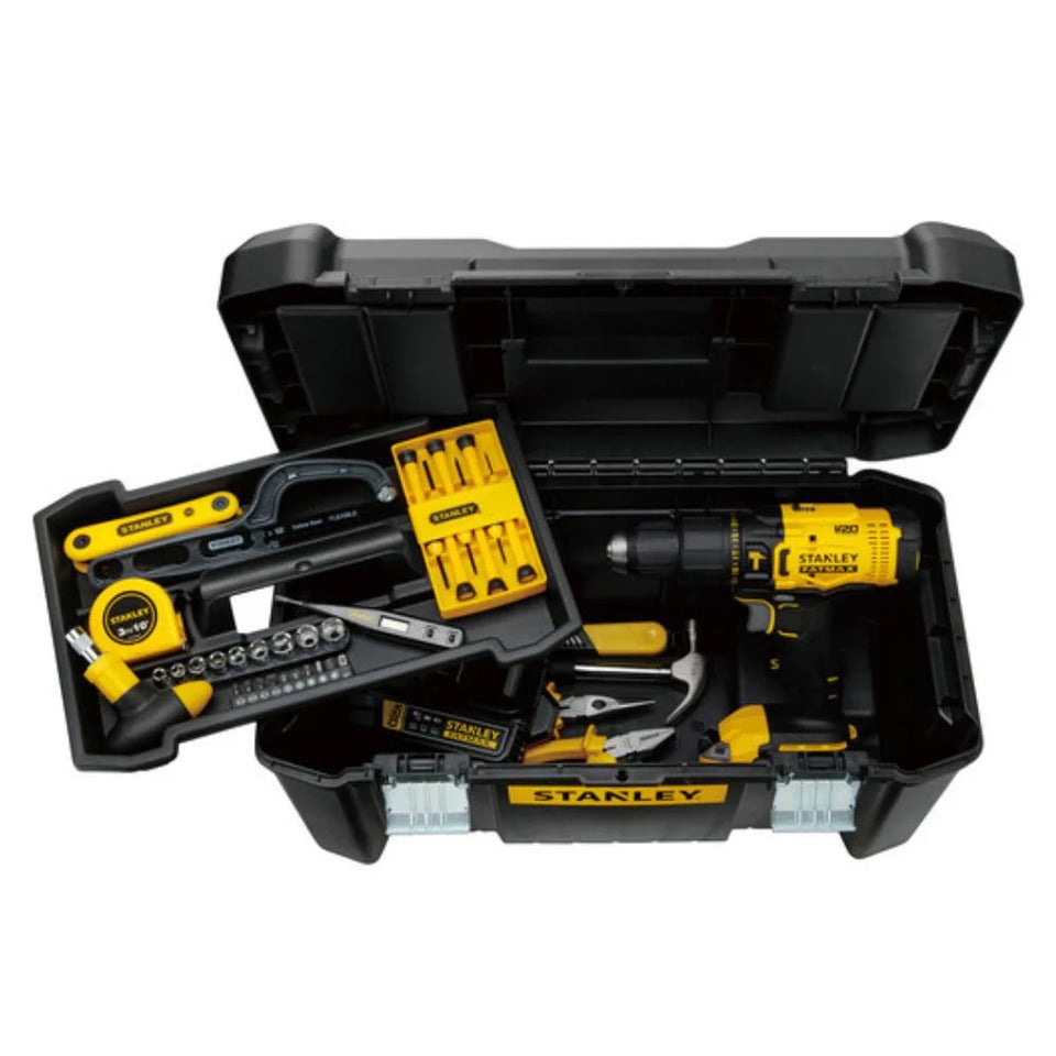 KIT FURADEIRA/PARAFUSADEIRA 20V SCD711C1H COM 119 PEÇAS STANLEY