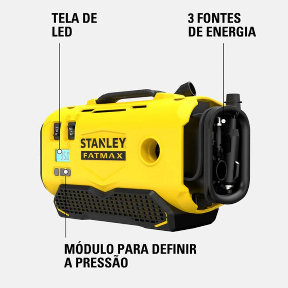 INFLADOR/COMPRESSOR DE AR PORTÁTIO 20V SCE520 STANLEY