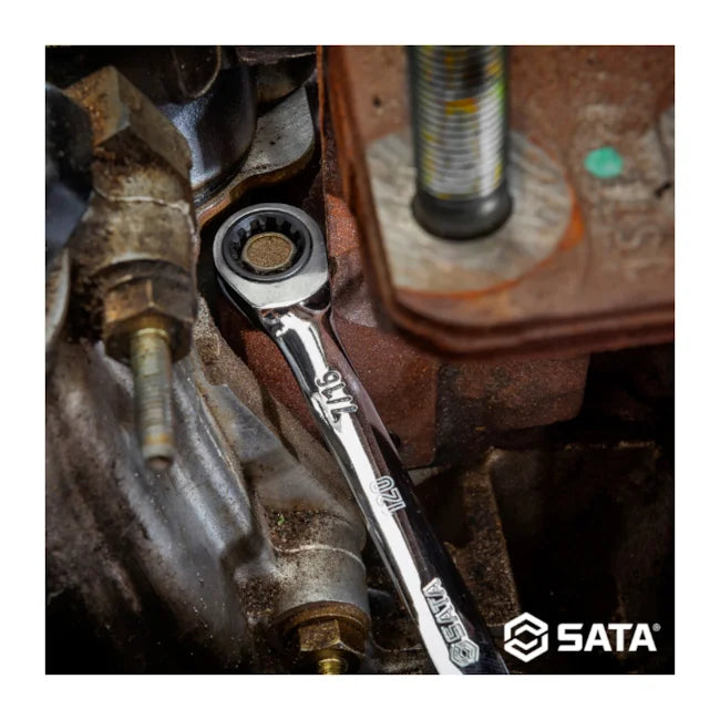 JOGO DE CHAVES COMBINADAS 8MM A 18MM COM CATRACA COM 7 PEÇAS ST08043U SATA