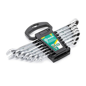 JOGO DE CHAVES COMBINADAS 8MM A 18MM COM CATRACA COM 7 PEÇAS ST08043U SATA