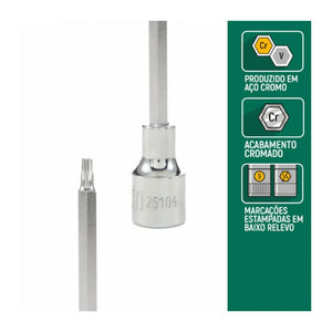 JOGO DE SOQUETES E CHAVES E-TORX DE 1/4" E 3/8" COM 35 PEÇAS ST09010SJ SATA